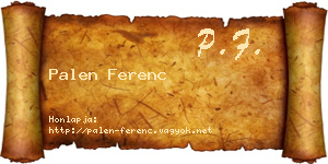 Palen Ferenc névjegykártya